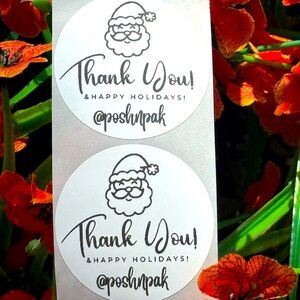 NEW🎅🏼50 CUSTOM SANTA THANK YOU STICKERS with your Closet name